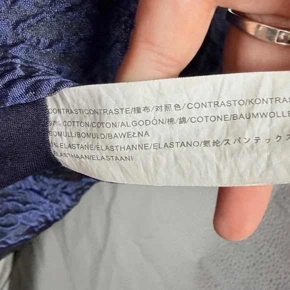 Moon River Women's Navy Blue Puff Sleeve Bubble Hem Mini Dress XS Romantic Chic - Picture 8 of 9